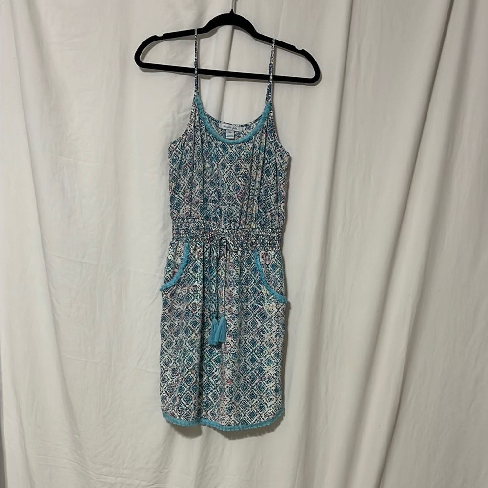 Charlie Jade Blue and White Sleeveless Sundress